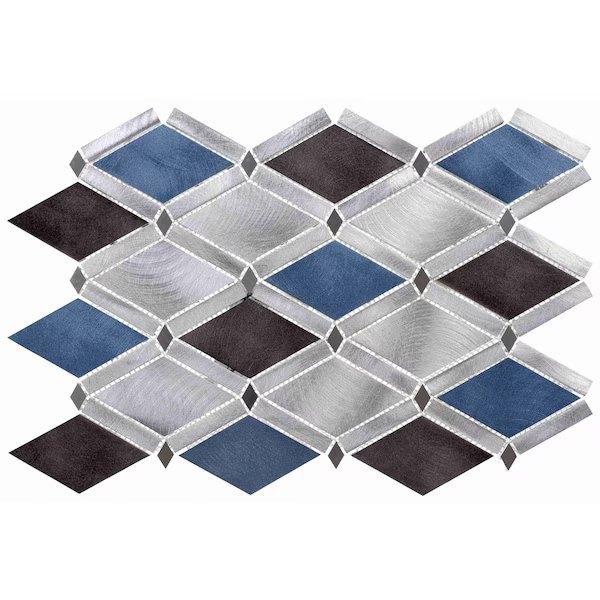 SAMPLE-Geom Aluminum Metal Diamond Mosaic Wall & Floor Tile, Andova Tiles, Mfr#: SAM-ANDGEO396